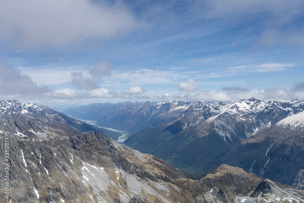 Mt. Barth range slopes and Hunter valley,  New Zealand