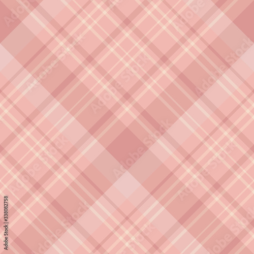 Seamless pattern in interesting discreet pink and beige colors for plaid, fabric, textile, clothes, tablecloth and other things. Vector image. 2