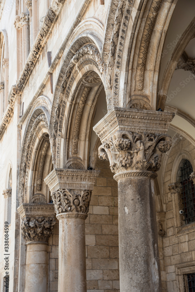 Dubrovnik formerly Ragusa, a coastal city in the Dalmatian Region in the Republic of Croatia. Spectacular its churches, walls, houses and stone streets in the Pearl of the Adriatic.