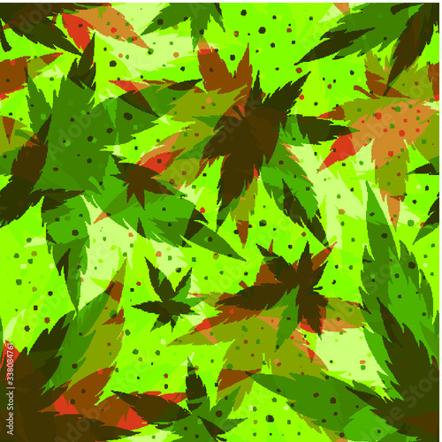 Marijuana seamless vector pattern. Cannabis leafs - background. 