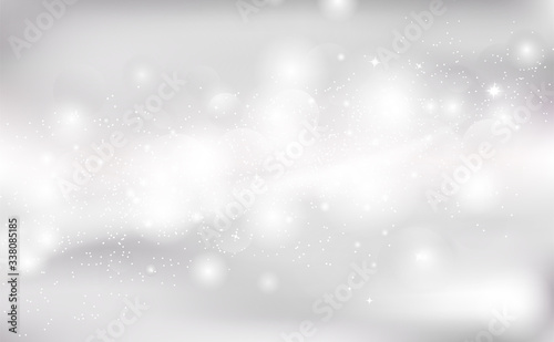 Abstract background, stars sparkle silver light shiny vector illustration