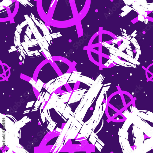 seamless pattern with signs of anarchy. photo