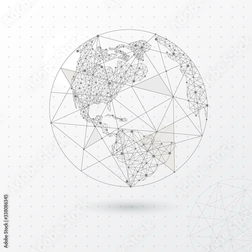 Wallpaper Mural Ball planet earth digitally drawn in low poly triangle shape. Torontodigital.ca