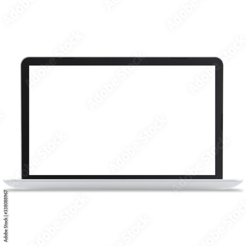 Isolated laptop on white background.