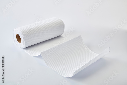 Toilet paper roll on white, Hygienic