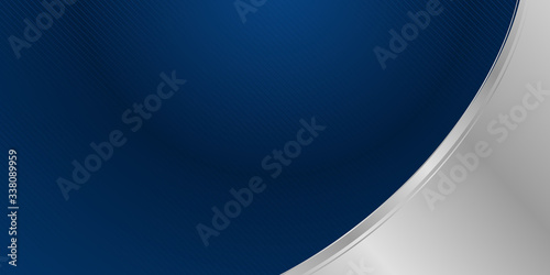 Navy blue silver curve shape background for presentation background