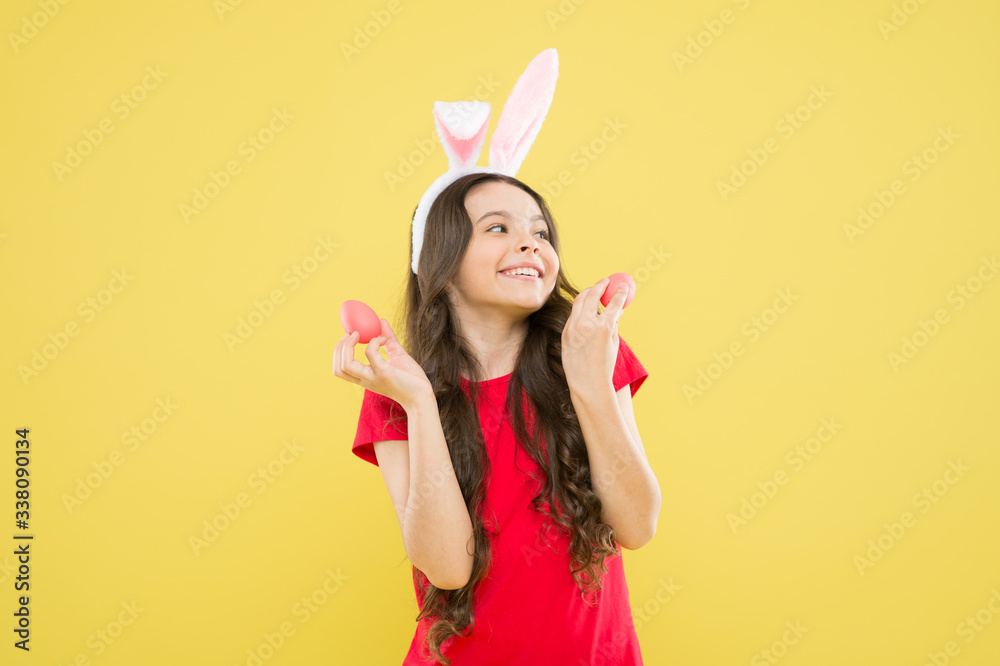 How can families keep day holy when Masses are cancelled. Fun and educational Easter activity for kids. Little girl easter eggs. Bunny celebrate Easter. Spring holiday activities. Quarantined Sunday
