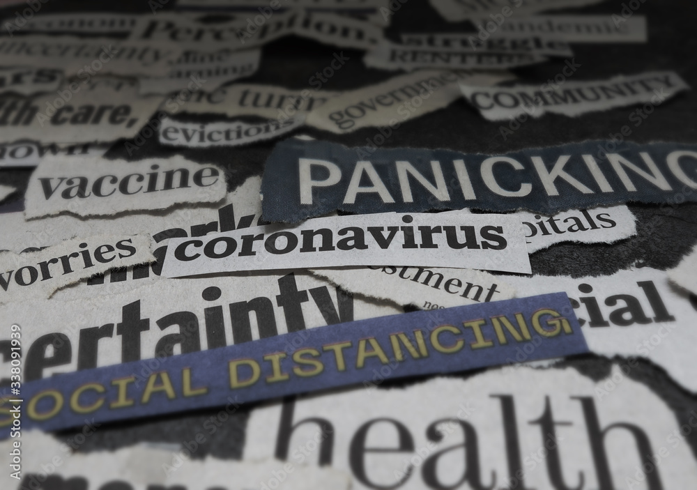Corona Virus and economy related newspaper headlines Corona Virus and economy related newspaper headlines