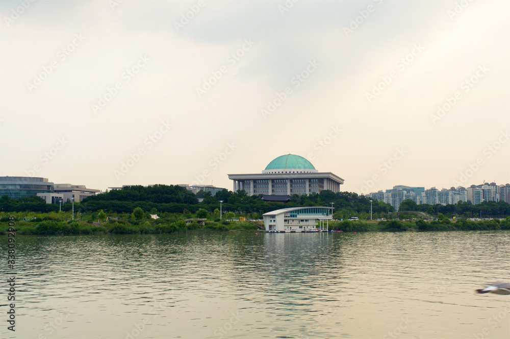 National assembly in Seoul in the evening National assembly in Seoul in the evening