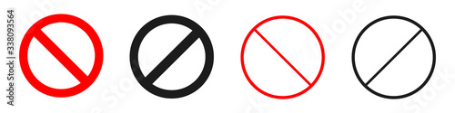 Prohibition Sign .Empty NO symbol . Vector icon isolated on white background.