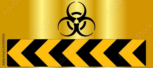 Biohazard symbol in marked stress due to.