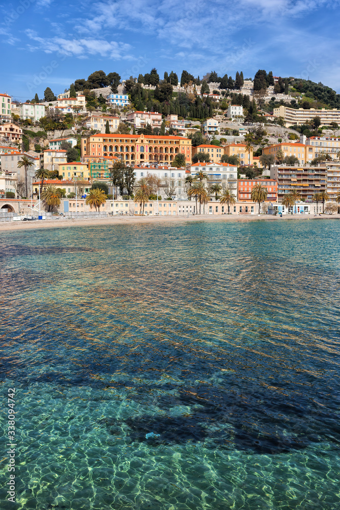 Sea View of Menton Town in France