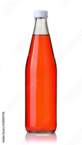 Bottle of carbonated strawberry soft drink