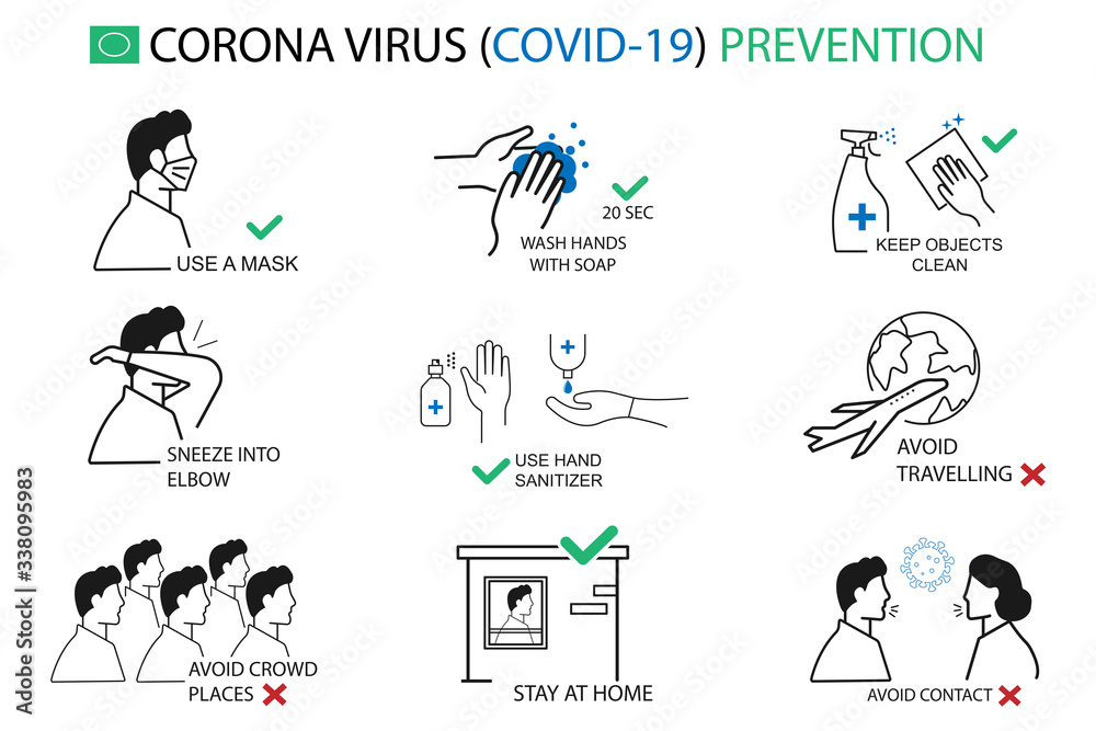 corona virus prevention icon