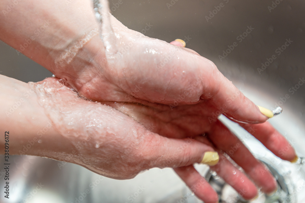 Fototapeta premium The Practice good hygiene. To wash the hands