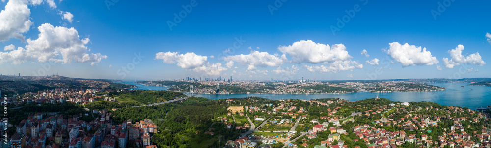 aerial panoramic view of istanbul Bosphorus