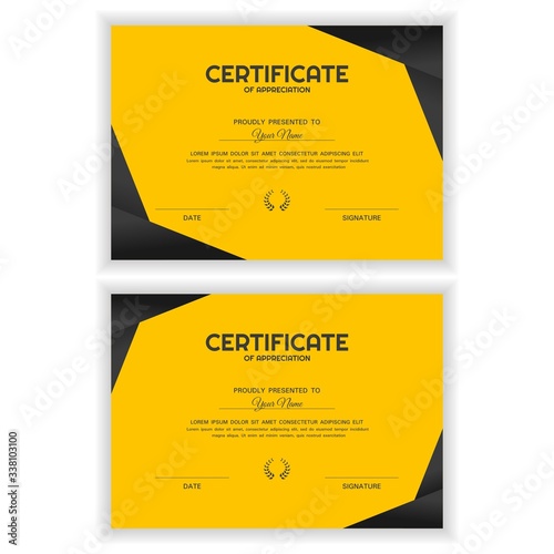 Bundle Creative Golden Certificate of Appreciation Award Template