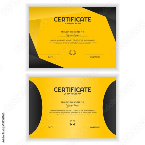 Bundle Creative Golden Certificate of Appreciation Award Template