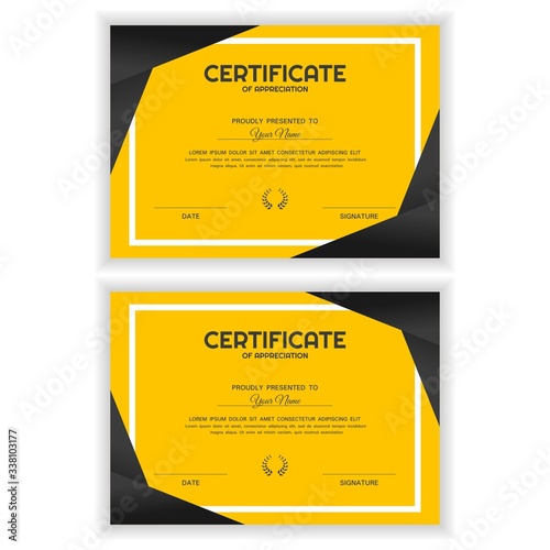 Bundle Creative Golden Certificate of Appreciation Award Template