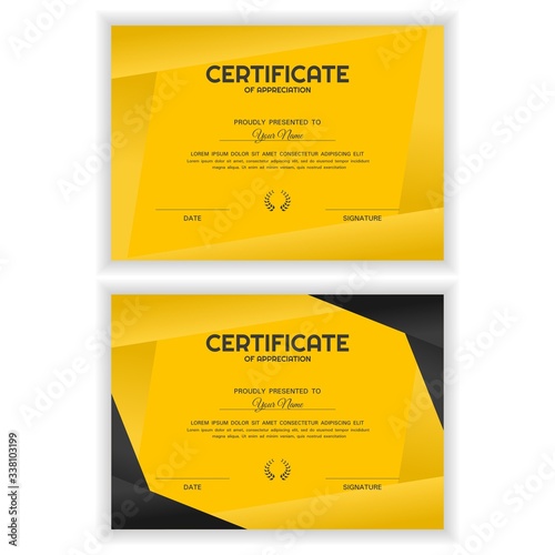 Bundle Creative Golden Certificate of Appreciation Award Template