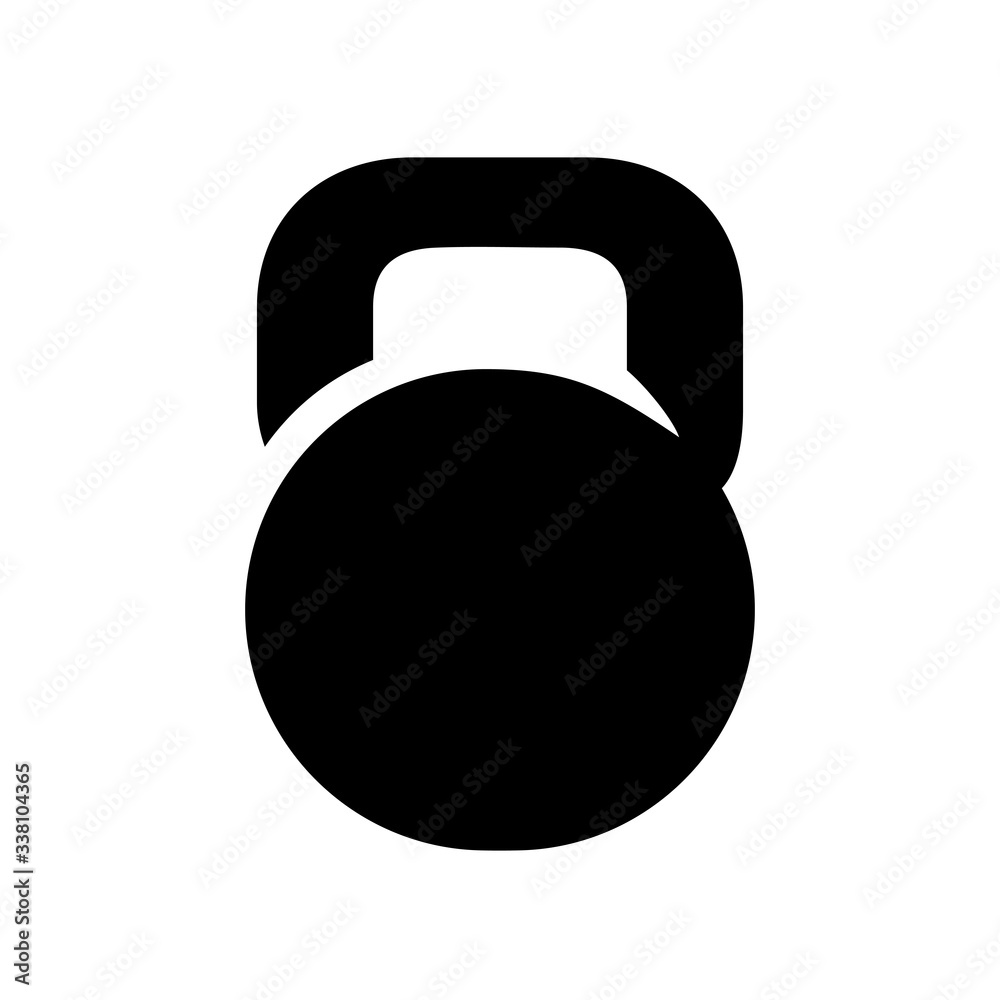 Fototapeta premium Black kettlebell icon design, illustration of gym equipment, vector silhouette