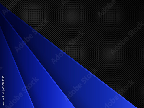 Black and blue metal background. Vector design template