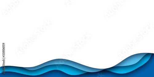 simple blue paper cut background . abstract blue paper cut background vector illustration with text space or copy space