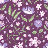 Mothers Day vector hand drawn seamless floral pattern