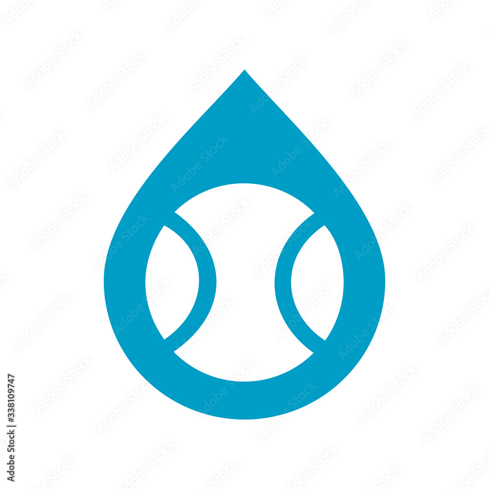 Water drop and tennis ball logo icon design template elements Water drop and tennis ball logo icon design template elements
