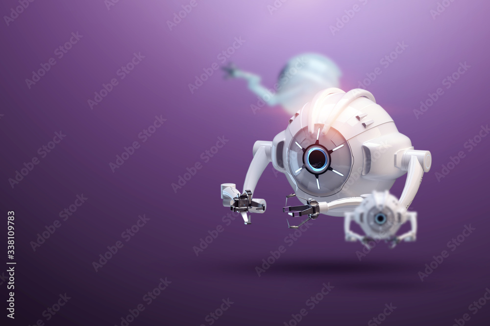 Nanotechnology Genetic engineering and the use of nanorobots to destroy microbes. Medical concept, future medicine technology. 3D illustration, 3D rendering.