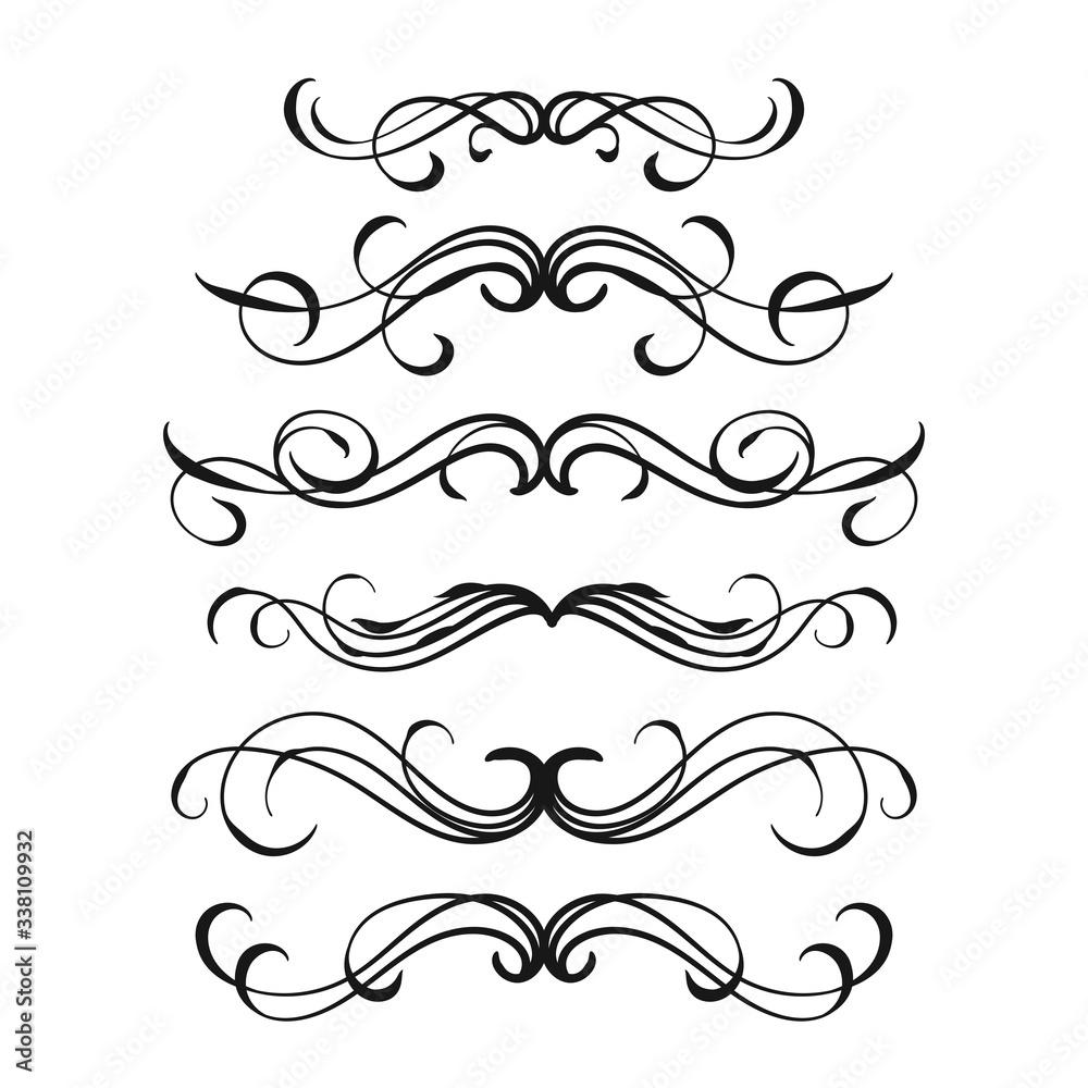 Set of curls and scrolls for design Set of curls and scrolls for design