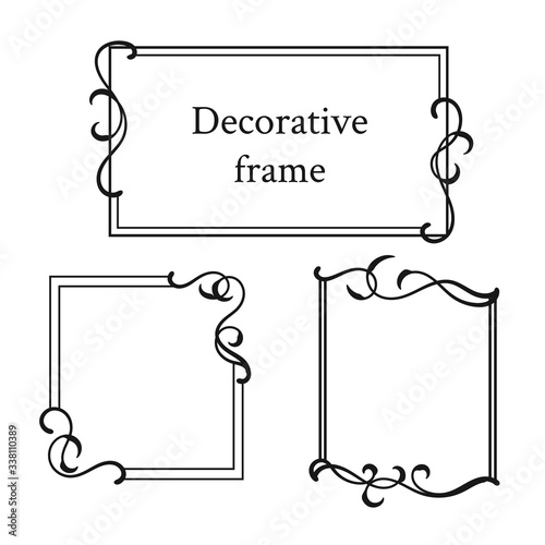 Set of vintage frames with floral scrolls.