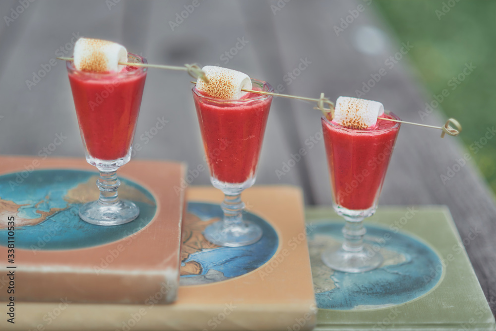 alcoholic shots with marshmallow skewers alcoholic shots with marshmallow skewers