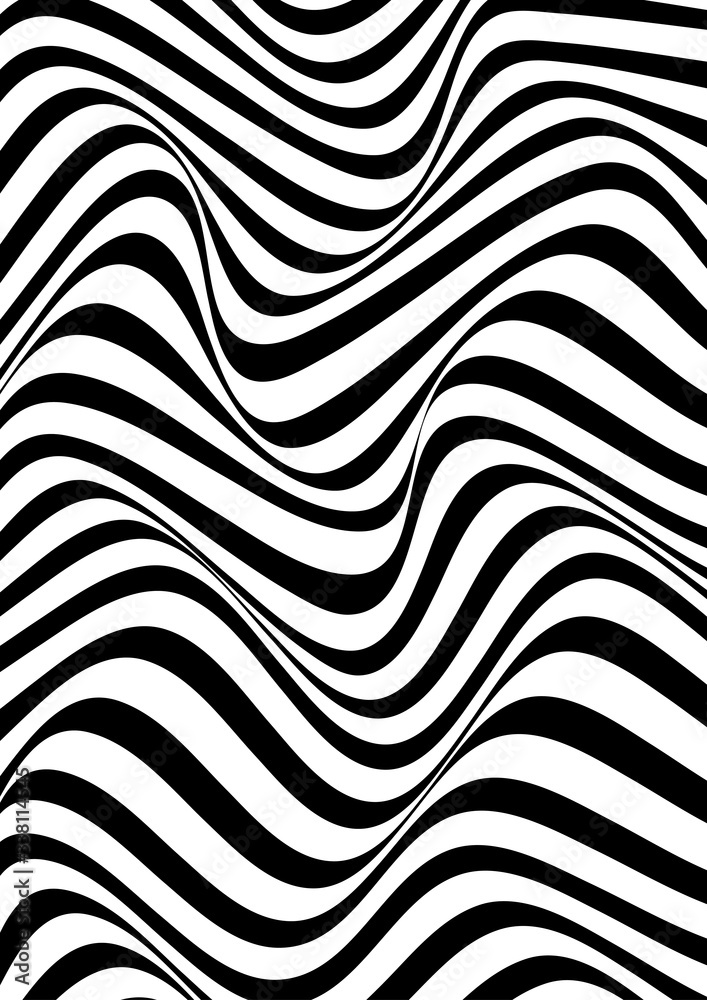 Black and white striped background. Vector illustration