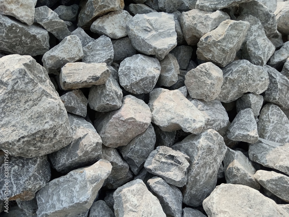 Abstract stones in construction Used in slope protection against soil collapse Abstract stones in construction Used in slope protection against soil collapse