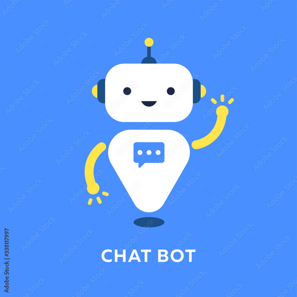 Vector artificial intelligence concept, chatbot illustration, virtual assistant logo