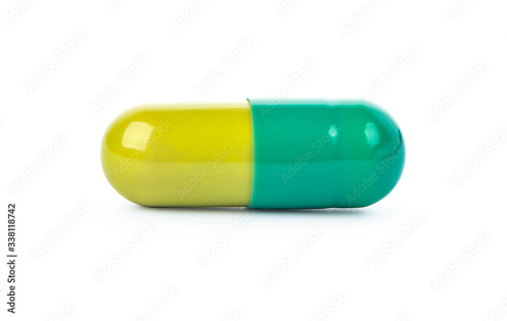 Green capsule isolated