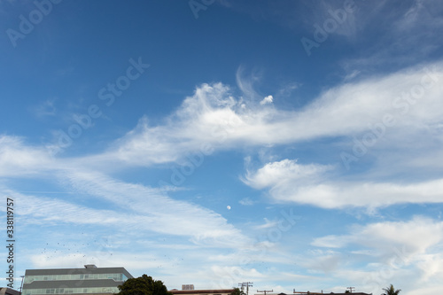 Partly cloudy sky at midday