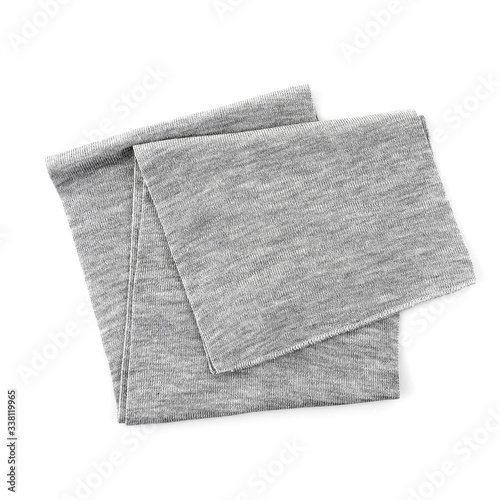 Gray scarf on isolated white background