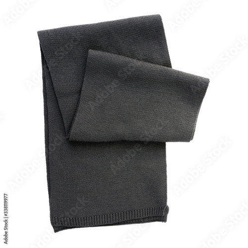 Black scarf on isolated white background