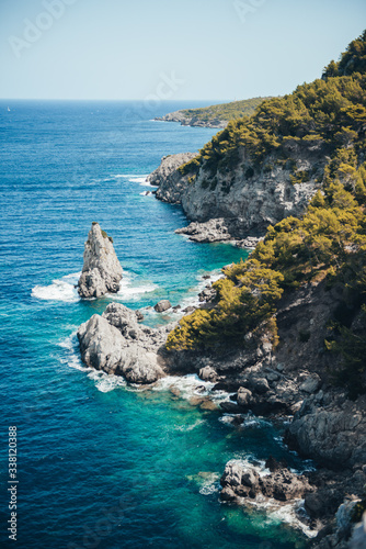 Beautiful rocky coastline with crystal water, Mallorca, Spain