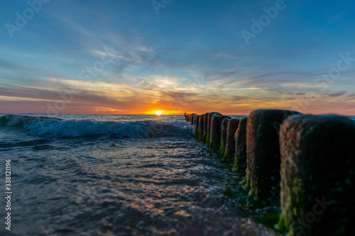 sunset scenery in Misdroy  Poland 