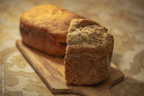 Homemade freshly baked hot bread with a delicious crisp