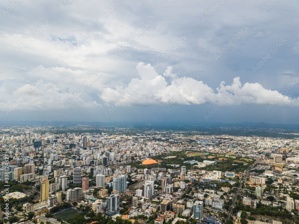 Santo Domingo cityscape by drone