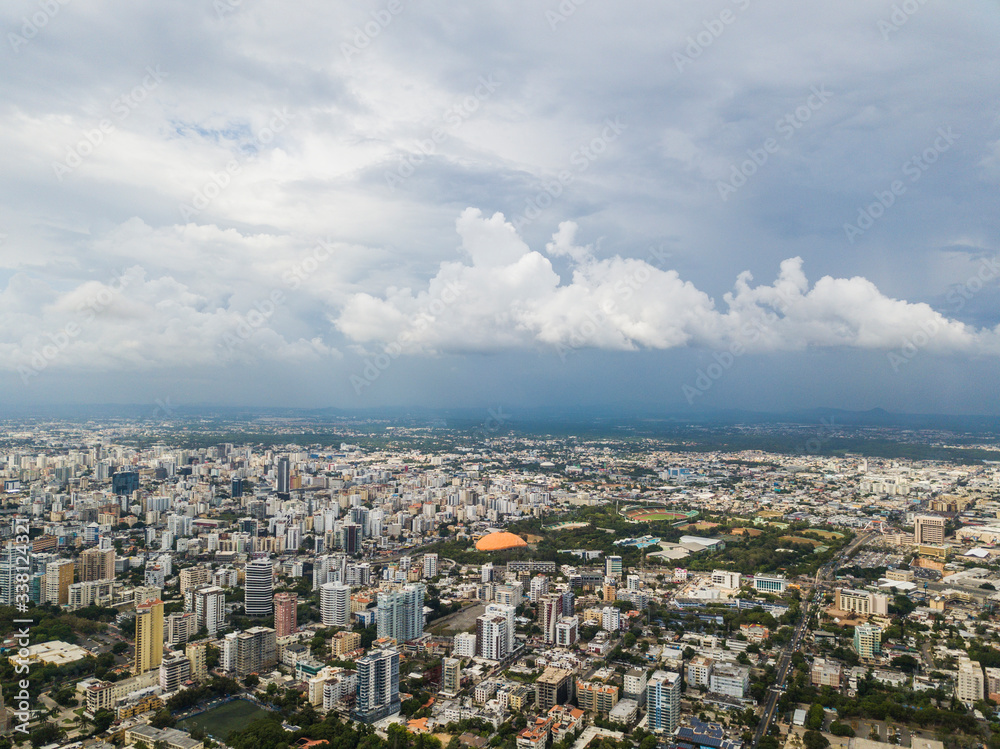 Fototapeta premium Santo Domingo cityscape by drone
