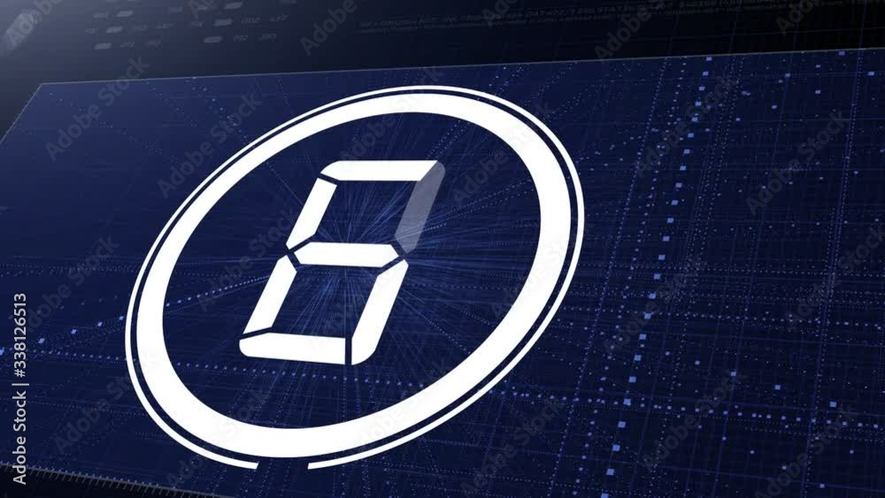 Digital futuristic countdown - Creative intro animation 4K