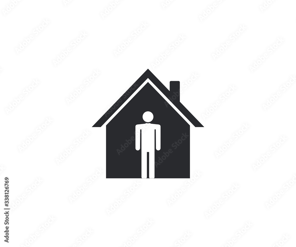 Stay home icon. Vector illustration, flat design. Stay home icon. Vector illustration, flat design.