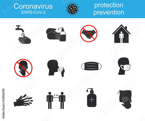 Coronavirus disease prevention icon. Vector illustration, flat design.