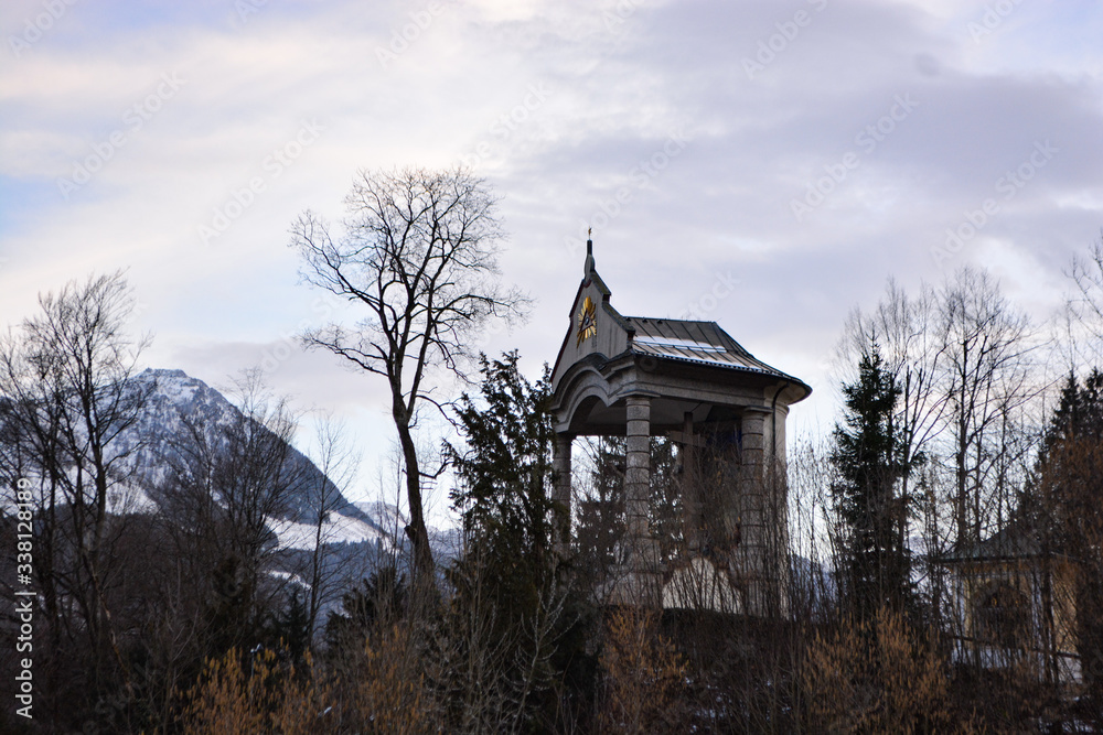 BERCHTESGADEN, GERMANY - Historic town of Berchtesgaden, pavilion on a hill BERCHTESGADEN, GERMANY - Historic town of Berchtesgaden, pavilion on a hill