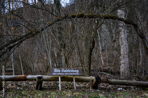 BERCHTESGADEN, GERMANY - Historic town of Berchtesgaden, old salt pipe - alte Saline photo